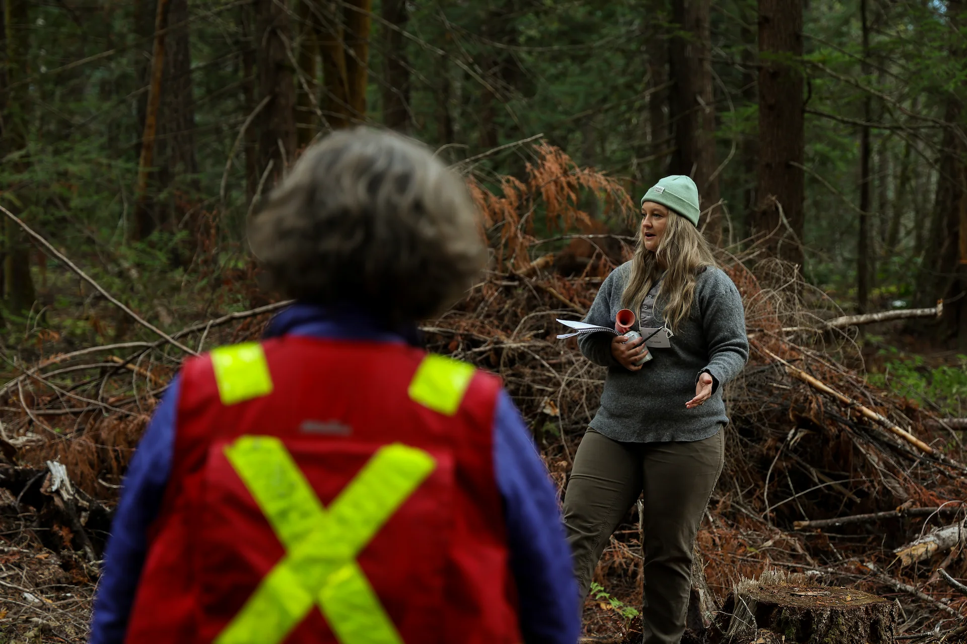 Forester discussing prescription on field tour